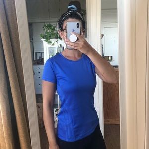 Blue adidas workout t-shirt